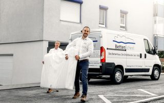 Lieferung von Matratzen mit unserem Lieferteam.