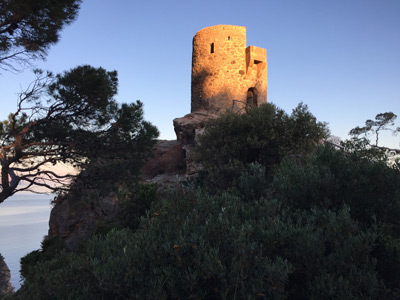 Burg in Sonnenstrahlen